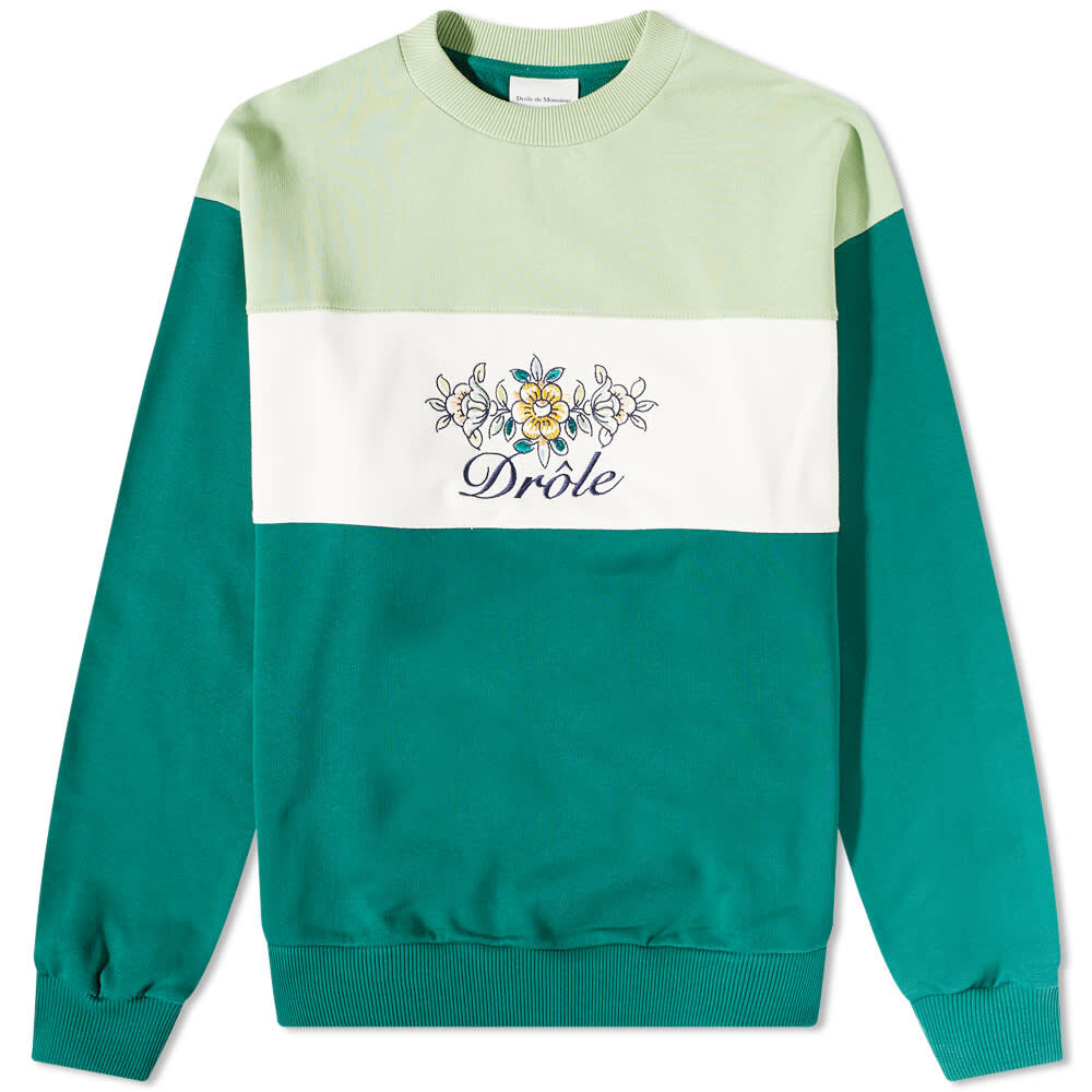 

Толстовка Drôle de Monsieur Floral Logo Crew Sweat, Зеленый, Толстовка Drôle de Monsieur Floral Logo Crew Sweat