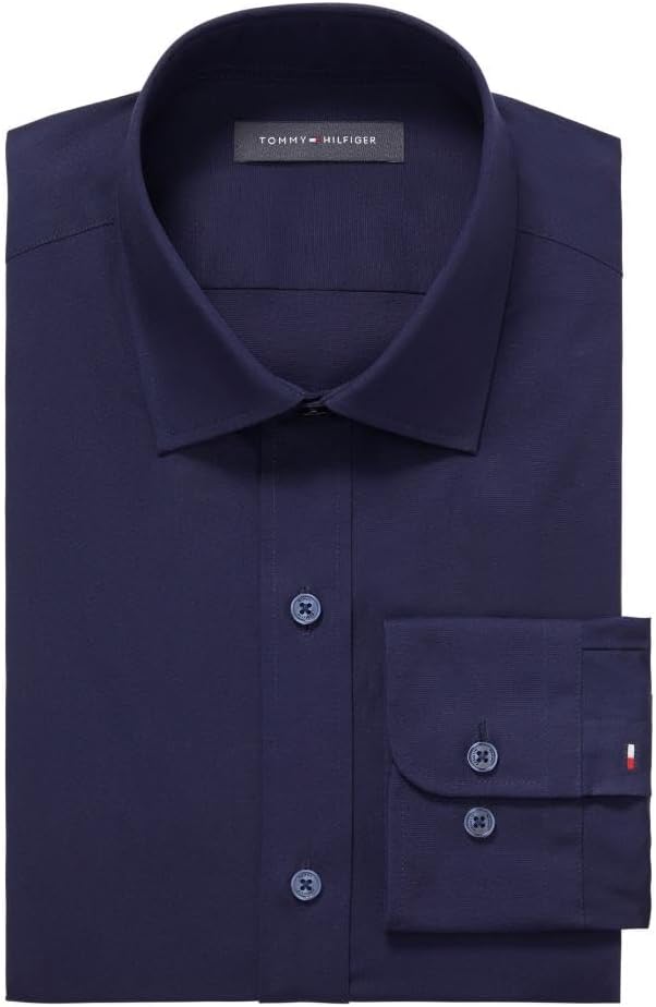 Мужская рубашка Tommy Hilfiger The Flex Stretch на пуговицах, Peacoat Blue — фото 3