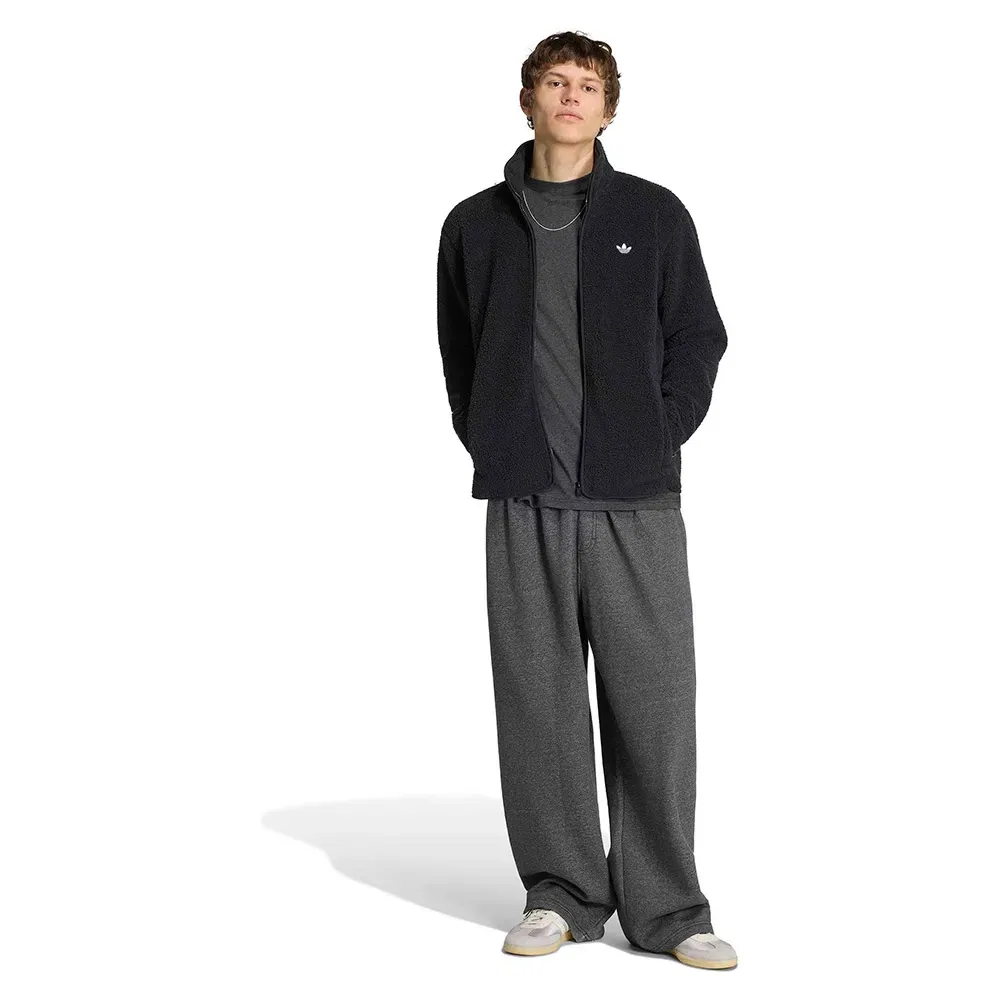 Куртка флисовая Trefoil Essentials Teddy Fleece Adidas Originals, черный — фото 4