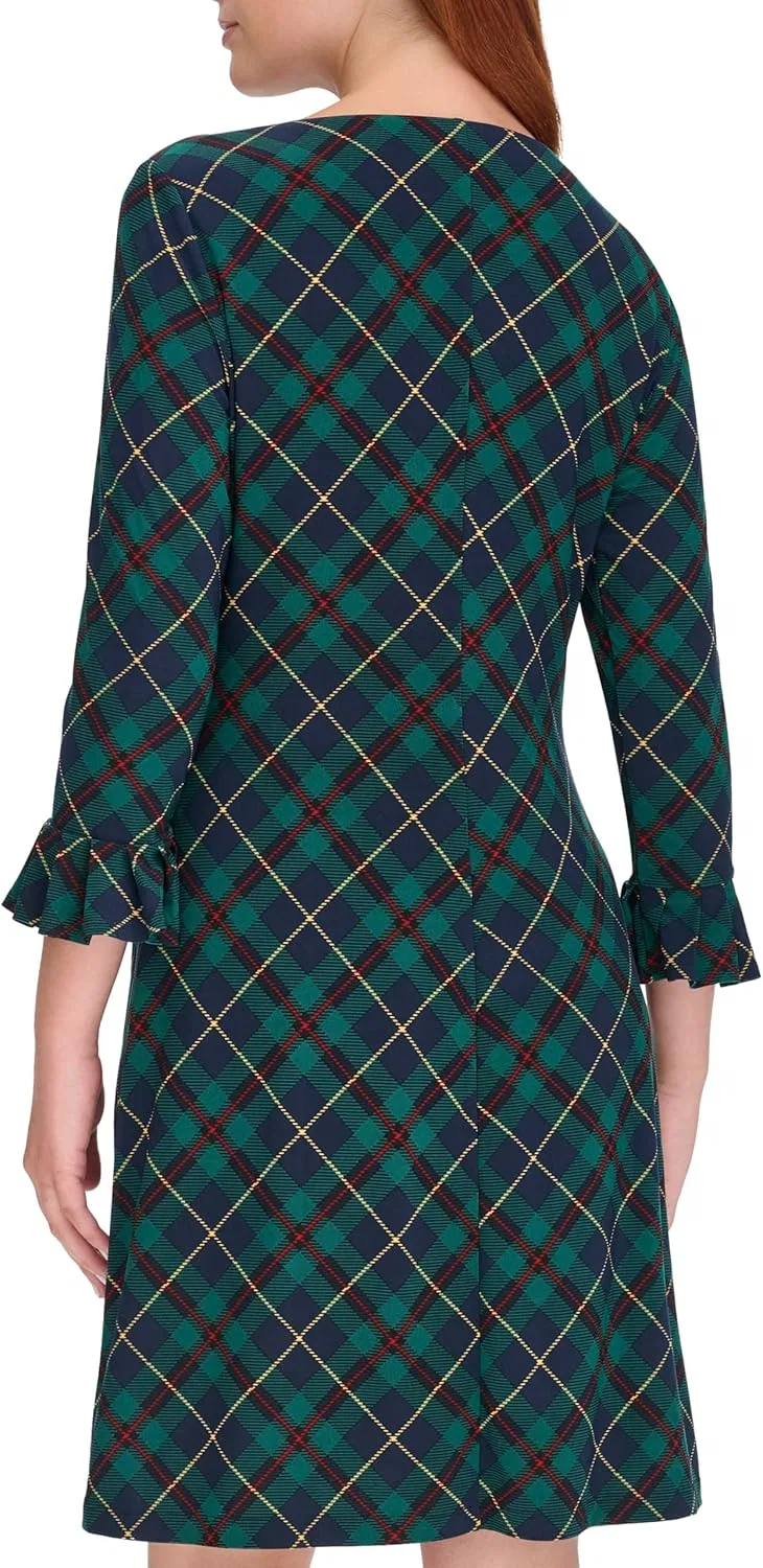 Женское платье-футляр с рюшами на рукавах Tommy Hilfiger, Cypress Combo — фото 4