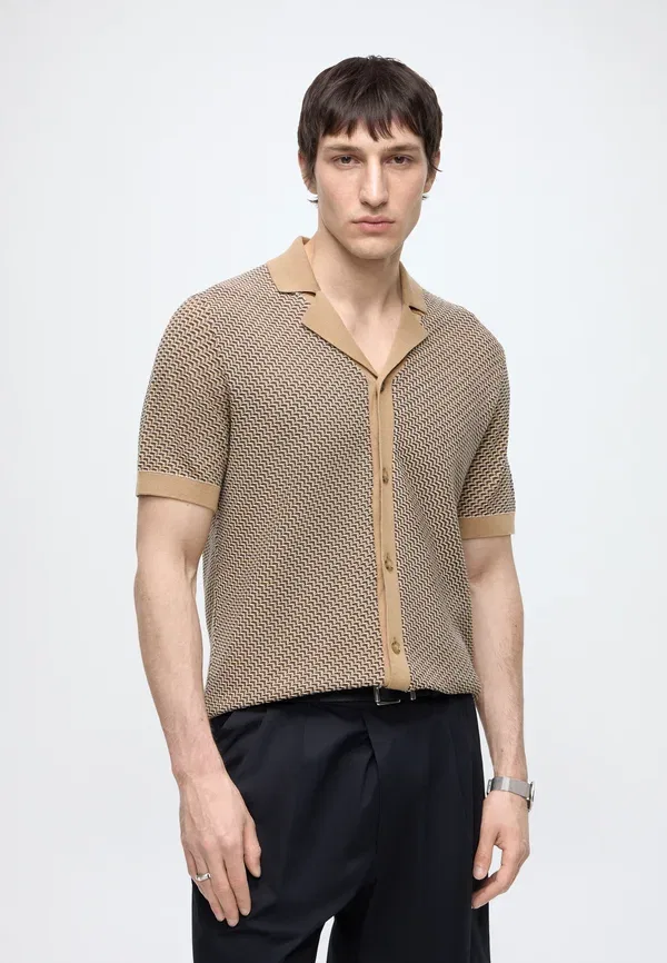 Кардиган Boss, бежевый — фото 4