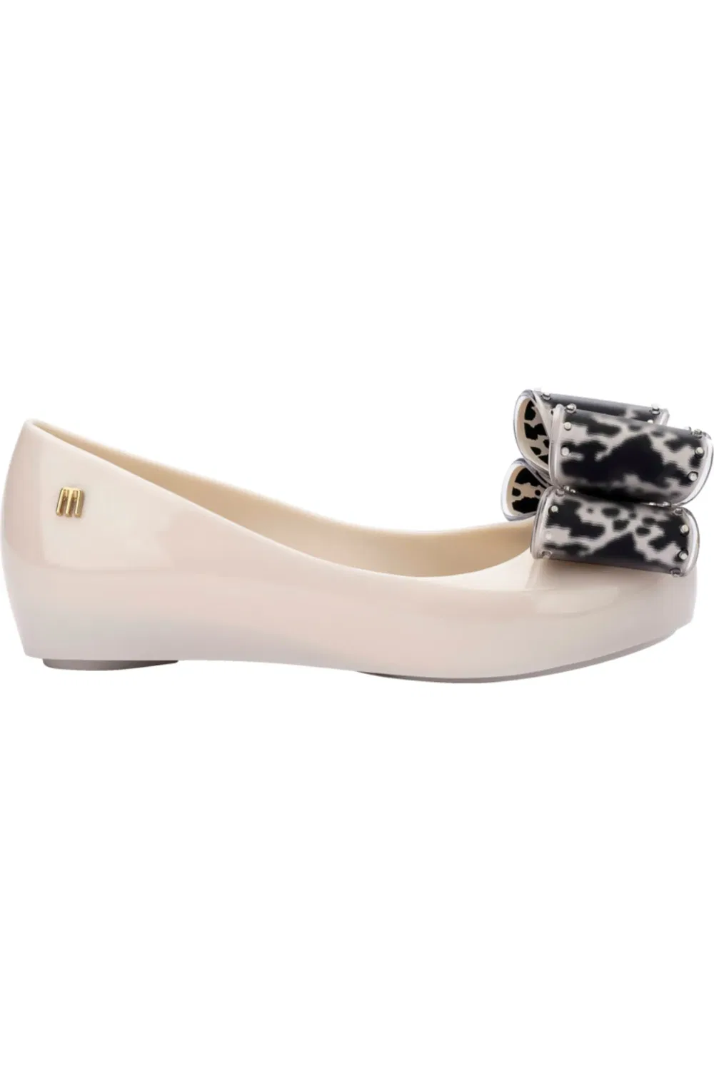 Детские балетки с бантом Mini Ultragirl Mini Melissa, бежевый/черный — фото 2