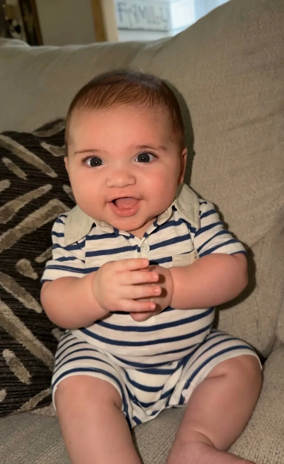 Детский боди-комбинезон поло с воротником Polo Romper ME & HENRY, Navy/White — фото 2