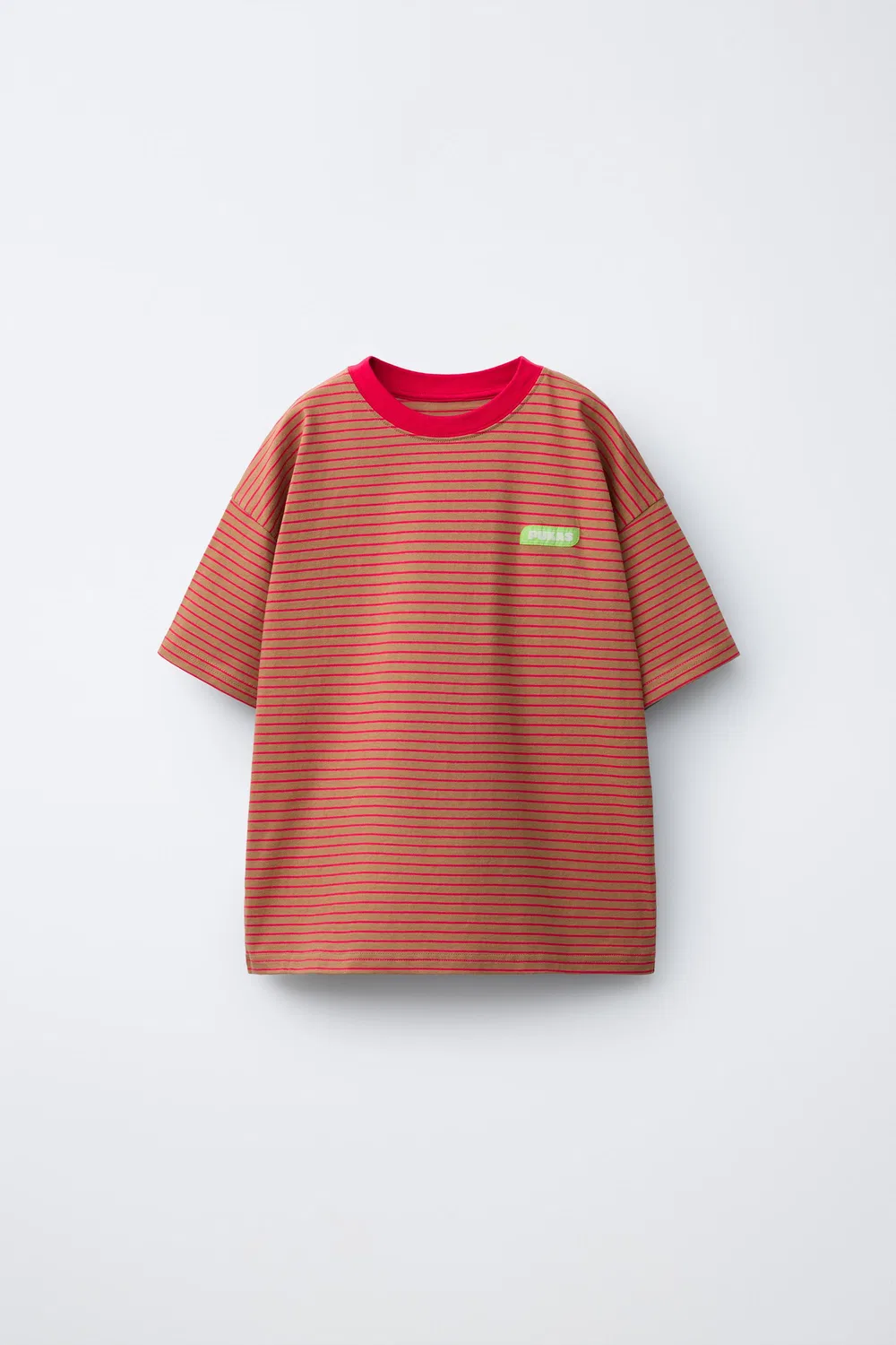 Футболка PUKAS с полосатым принтом для серфинга ZARA, Brown