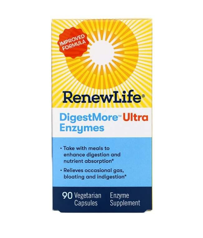 

Ультраферменты DigestMore, 90 вегетарианскиих капсул, Renew Life