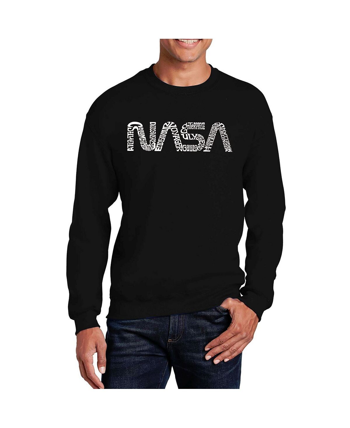 

Толстовка word art worm nasa с круглым вырезом LA Pop Art, черный