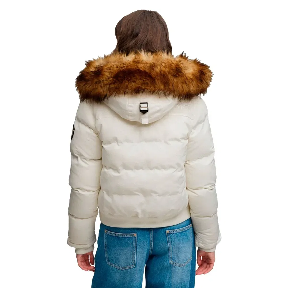 Женская куртка-бомбер с капюшоном Everest Superdry, White — фото 2