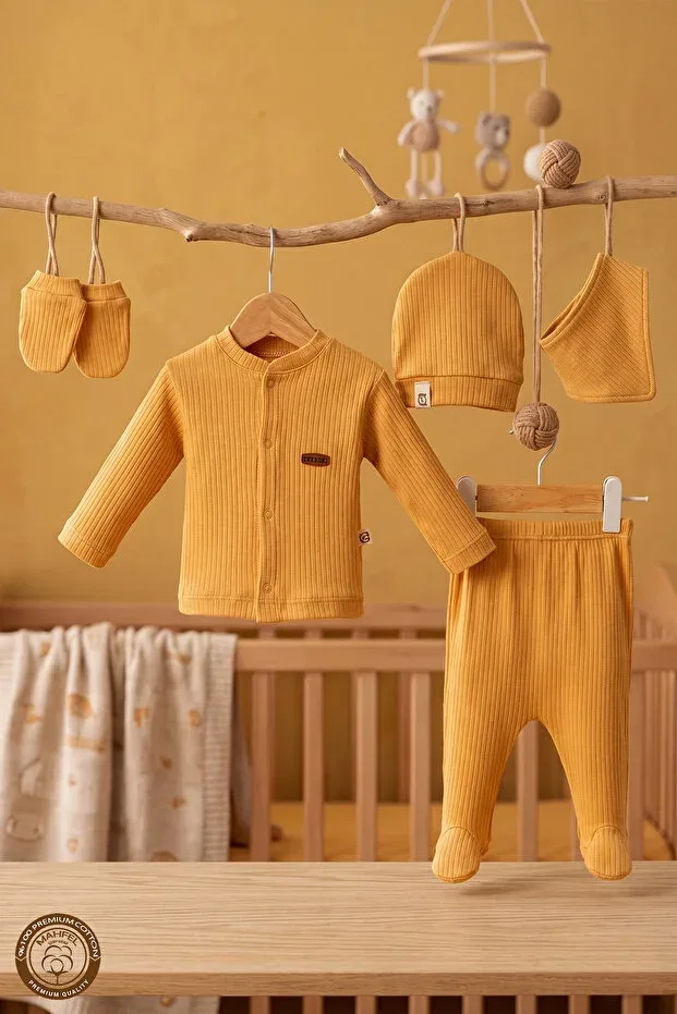 Детский комплект одежды для новорожденных хлопковый Mahfel, Mustard Color
