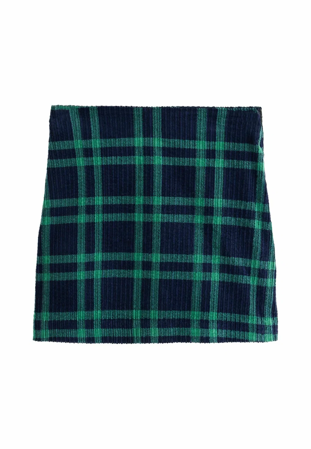 Вельветовая мини-юбка - мини-юбка Next, Navy Blue Green Check — фото 4