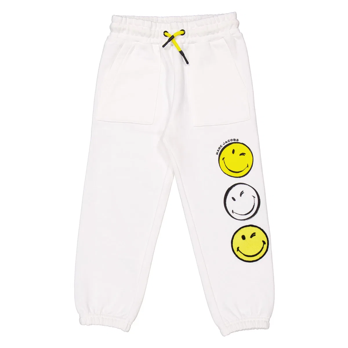 Детские спортивные штаны из органического хлопка с принтом Smiley Faces Little Marc Jacobs, Ivory