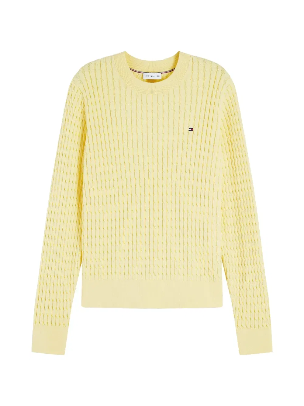 Вязаный свитер с косами Tommy Hilfiger, желтый