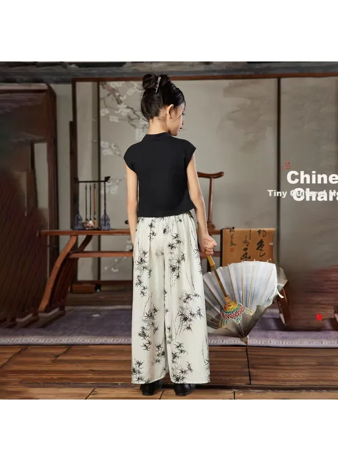 Комплект футболка с принтом и длинные штаны Hanfu Ask Junior, черный — фото 3