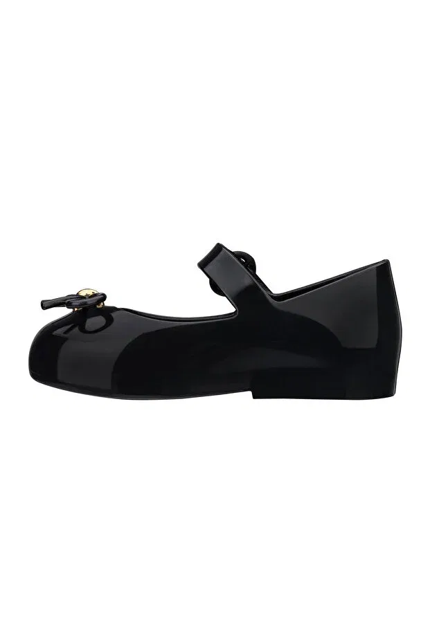 Детские балетки для девочек с липучкой Mini Melissa, Black — фото 3