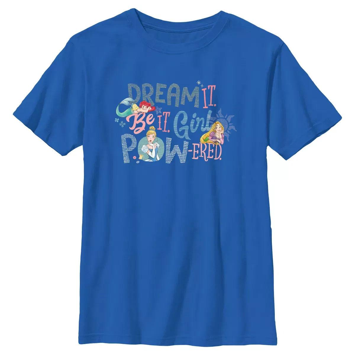 Детская футболка с принтом Dream It Girl Powered Disney, Royal Blue