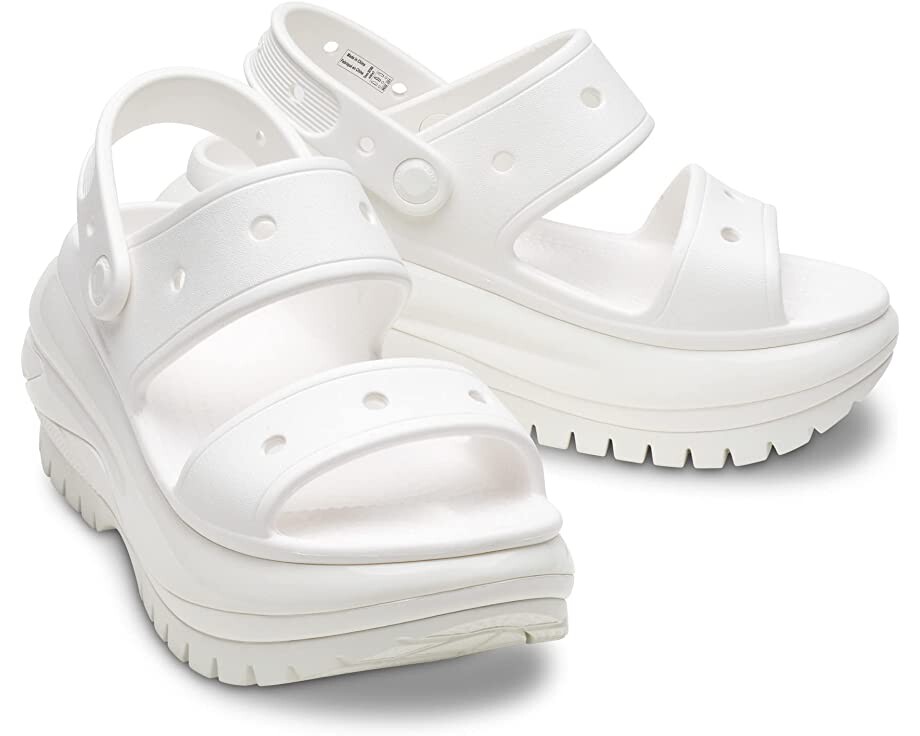 

Туфли на каблуках Classic Mega Crush Sandal Crocs, белый