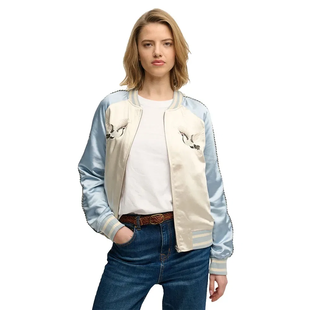 Бомбер с вышивкой Suikajan Superdry, синий