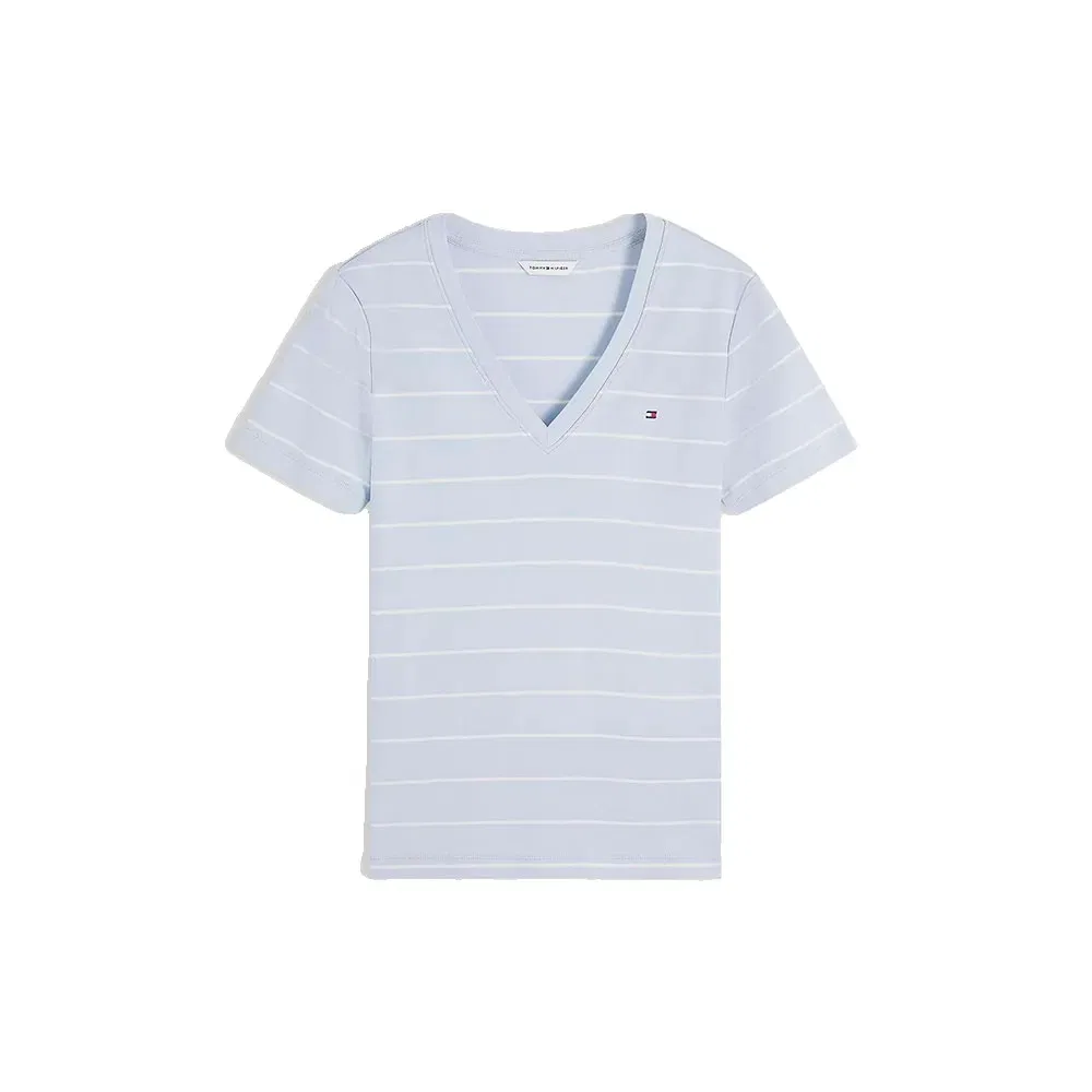 Женская футболка с V-образным вырезом Tommy hilfiger Slim Cody, Blue — фото 3