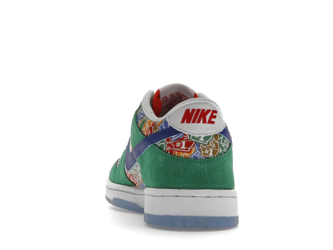 Детские кроссовки с принтом Nike Dunk Low Nike, Stadium Green/White/University Red/Old Royal — фото 4