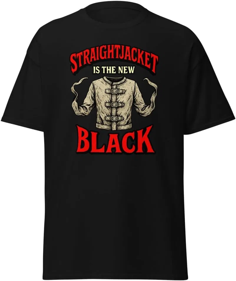 Мужская футболка с принтом Straightjacket Is the New Black, Black