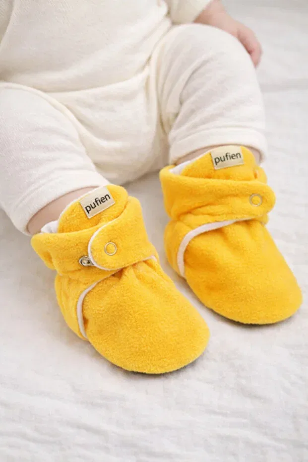 Детские пинетки для новорожденных органические хлопковые Pufien, Yellow