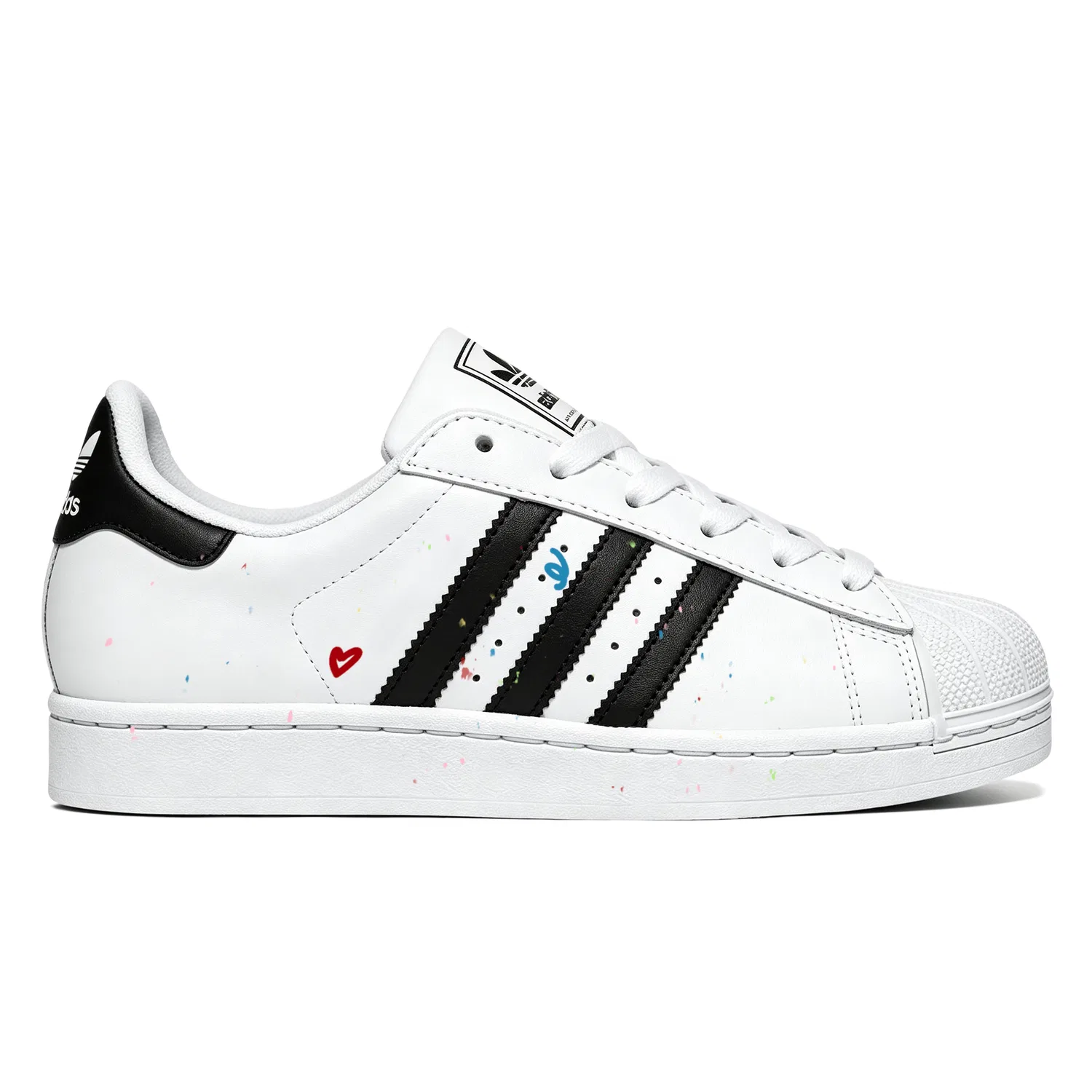 Детские кроссовки для скейтбординга с принтом Superstar 2 Color Ink Sweetheart Adidas Originals, White Youth — фото 4