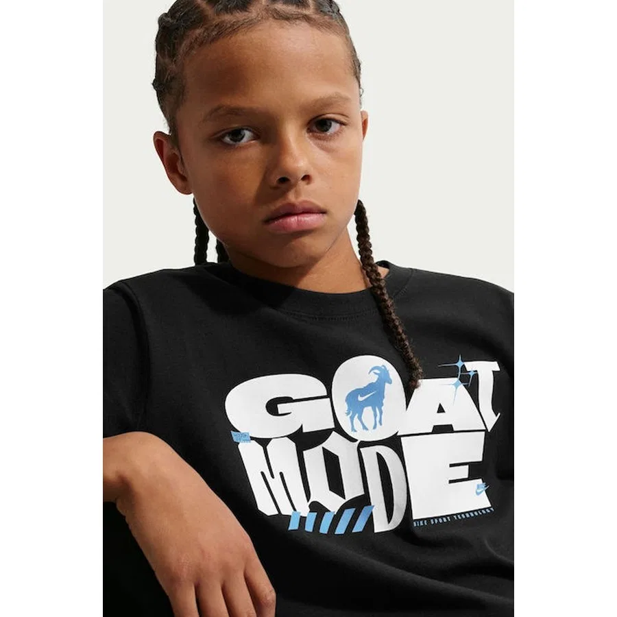 Детская футболка с коротким рукавом и принтом Goat Mode, Nike, Черный