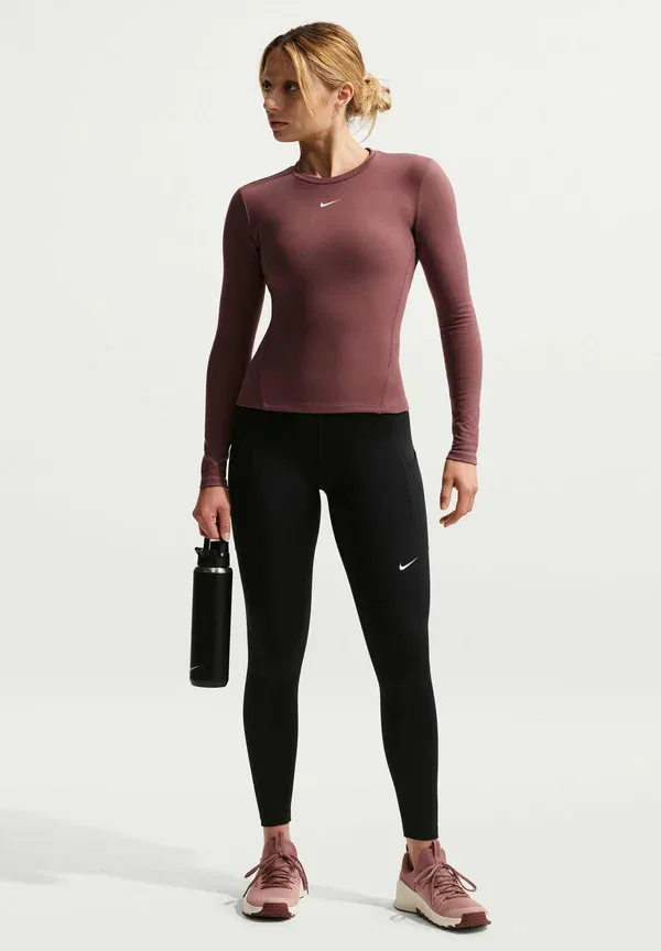 Леггинсы Dri-fit, W nk df one hr 7/8 pkt tght, Nike Performance, black/white, белый
