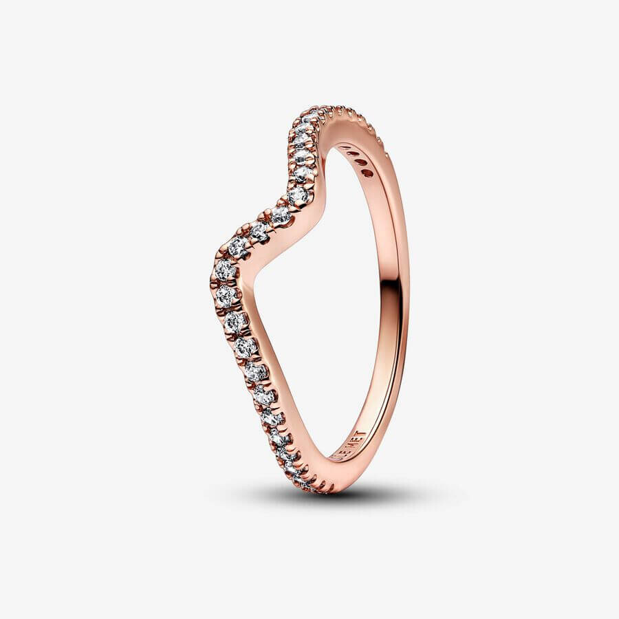 

Кольцо Pandora Timeless Sparkling Wave, розовое золото
