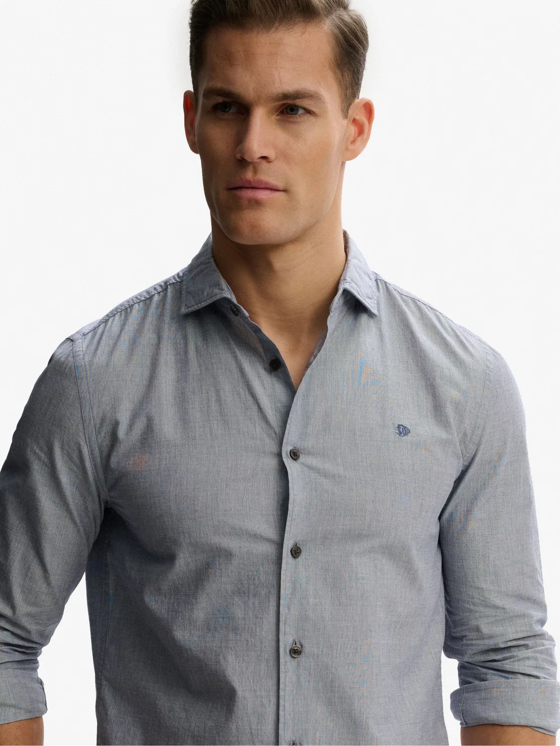 Рубашка Cut Away Poplin Long Sleeve Superdry, серый