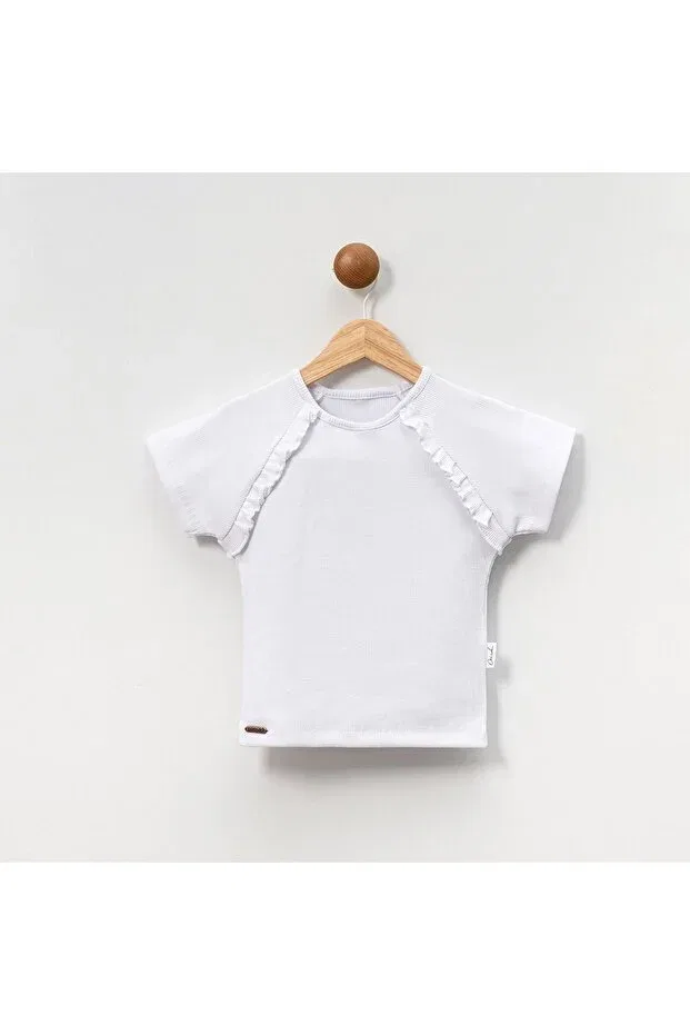 Детская футболка с оборками Dadamama, White