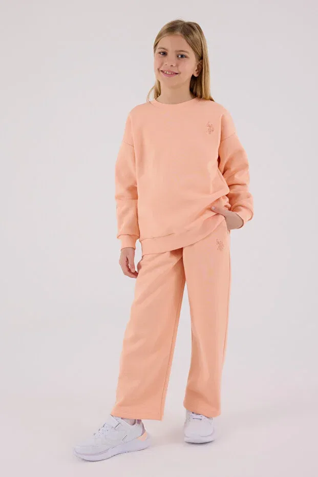 Детский спортивный костюм для девочек с вышивкой U.S. Polo Assn., Salmon