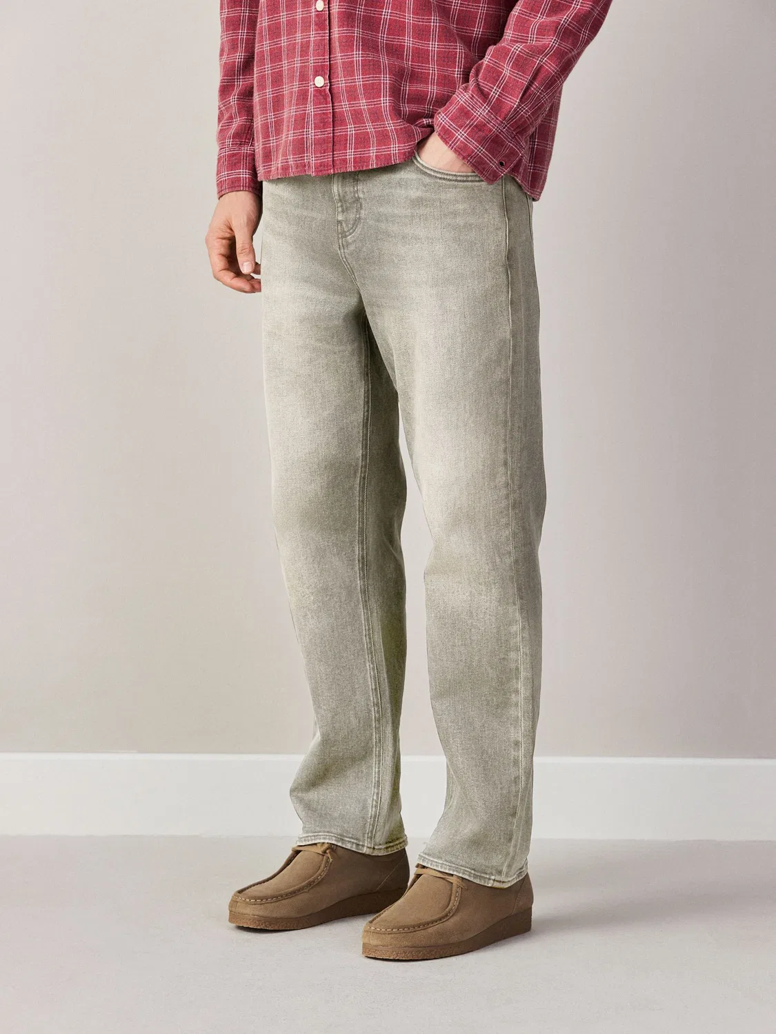 Джинсы прямого кроя Vintage Wash, Light Grey Next