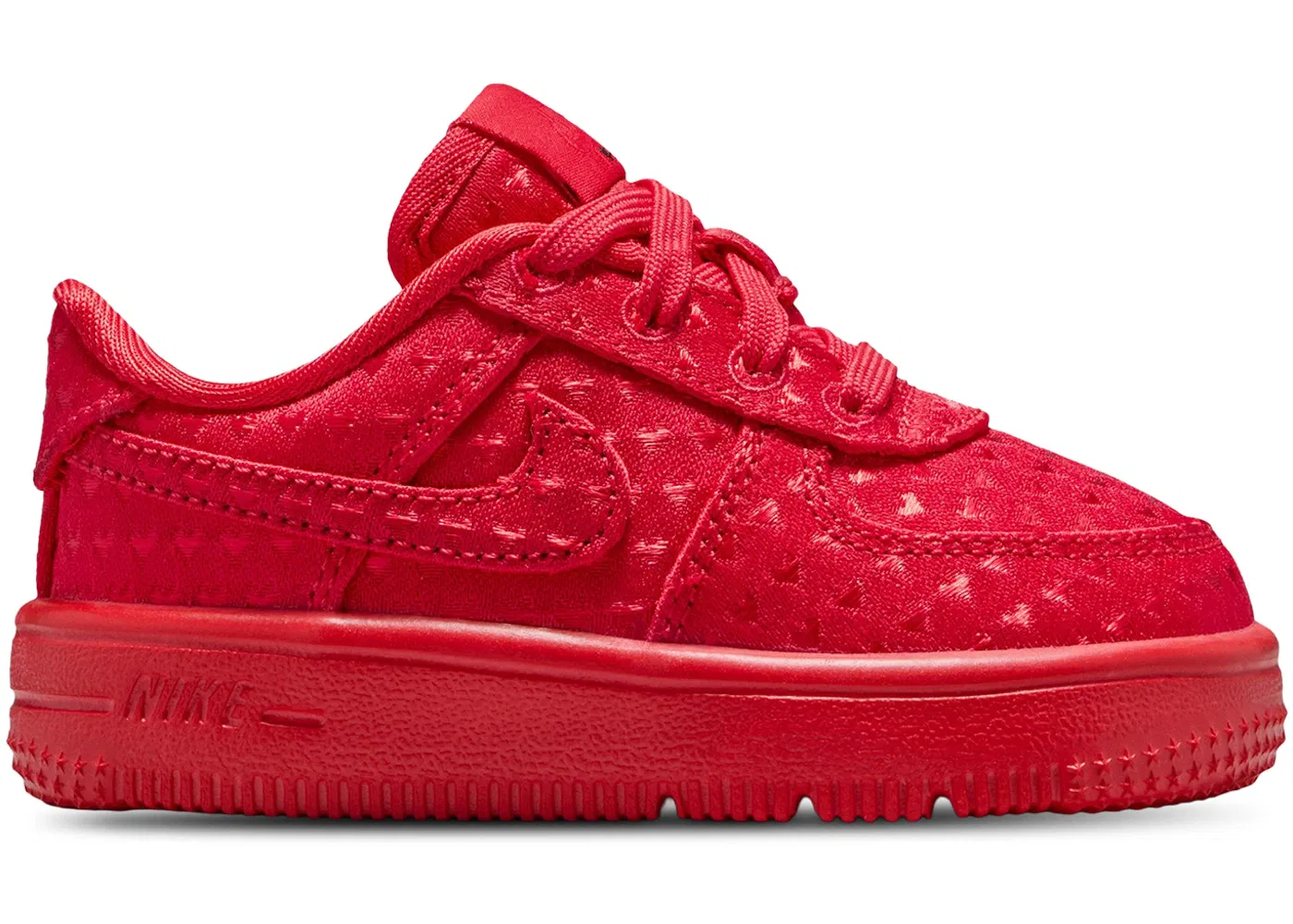 Детские кроссовки для мальчиков на шнуровке Nike Force 1 Low V Lace, University Red/Black/University Red
