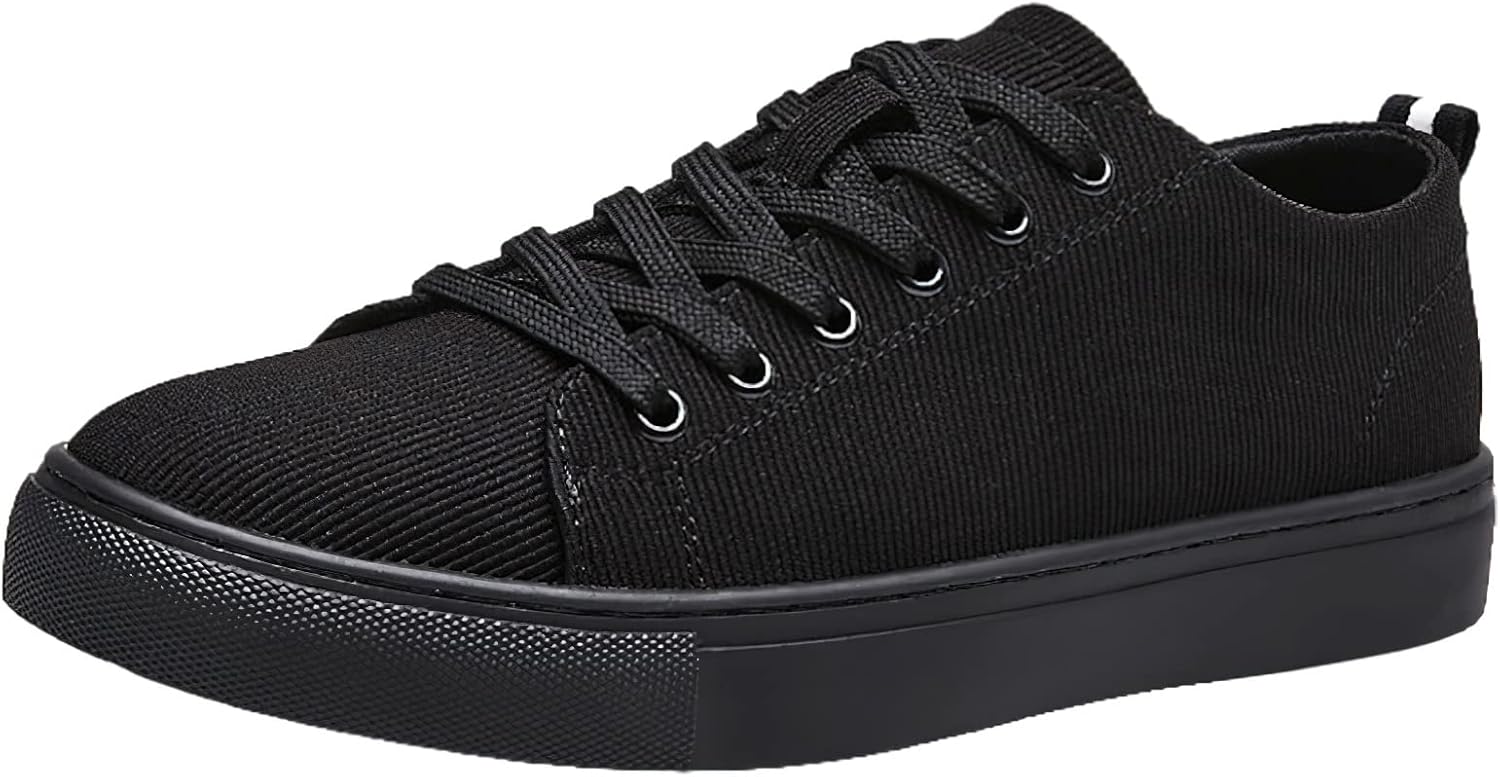 

Мужские низкие кеды Jamron из холщовой ткани, однотонные черные, на шнуровке, модные кроссовки