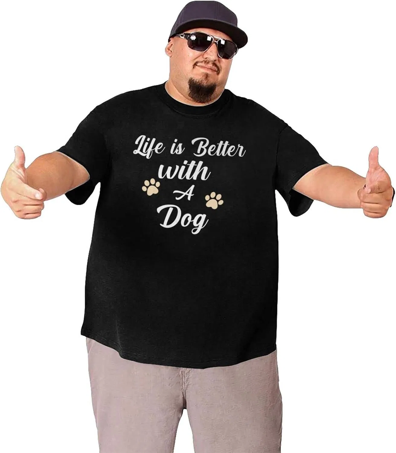 Женская футболка с принтом Letter Print Regular Fit, Life is Better With a Dog — фото 3