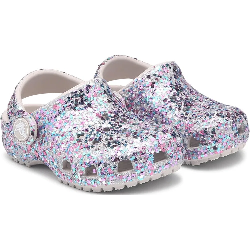 Детские классические сабо с блестками для малышей Crocs, Cocoa Cream