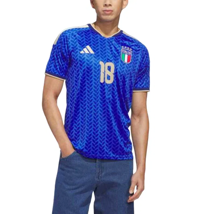 Мужская футболка Adidas Italy 26 Home Barella Jersey Bold, синий — фото 2