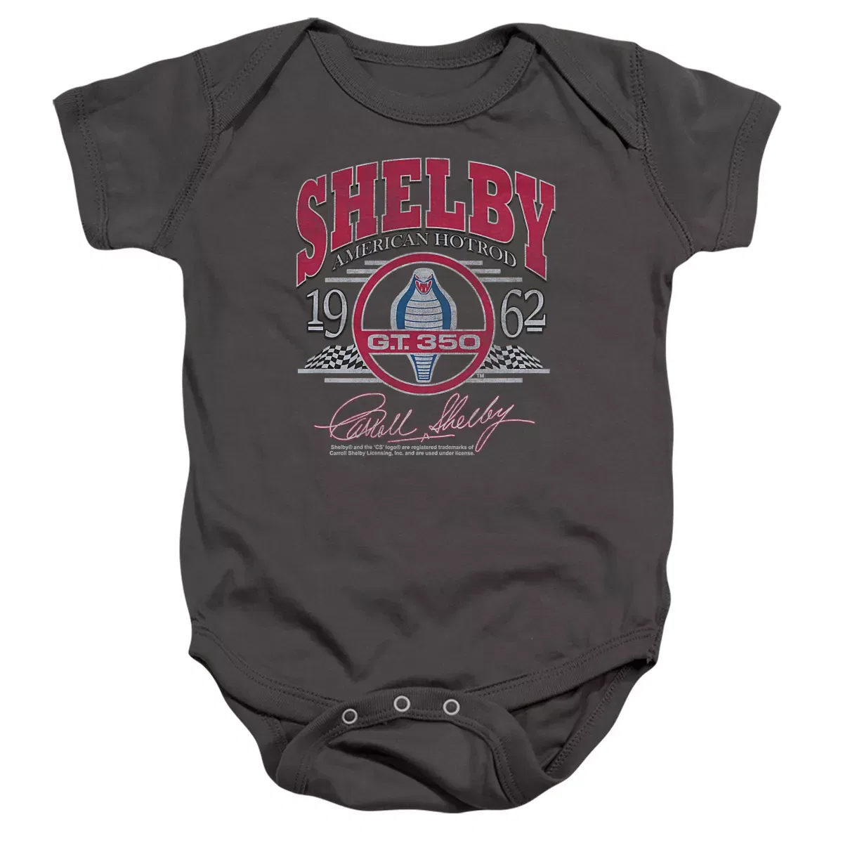 Детское боди с принтом Arched Infant Bodysuit Shelby, Charcoal