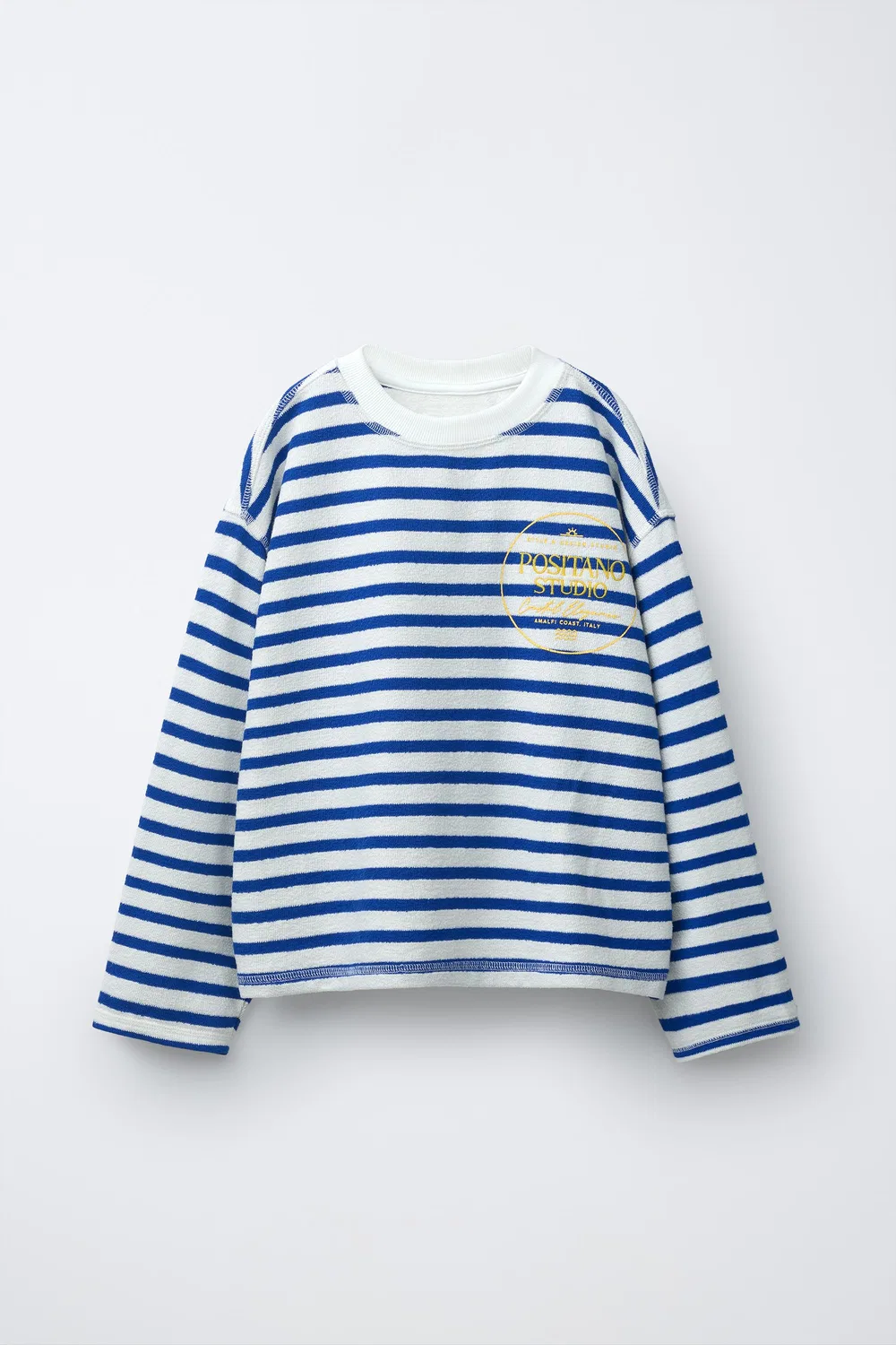 Полосатая футболка с надписью ZARA, Blue