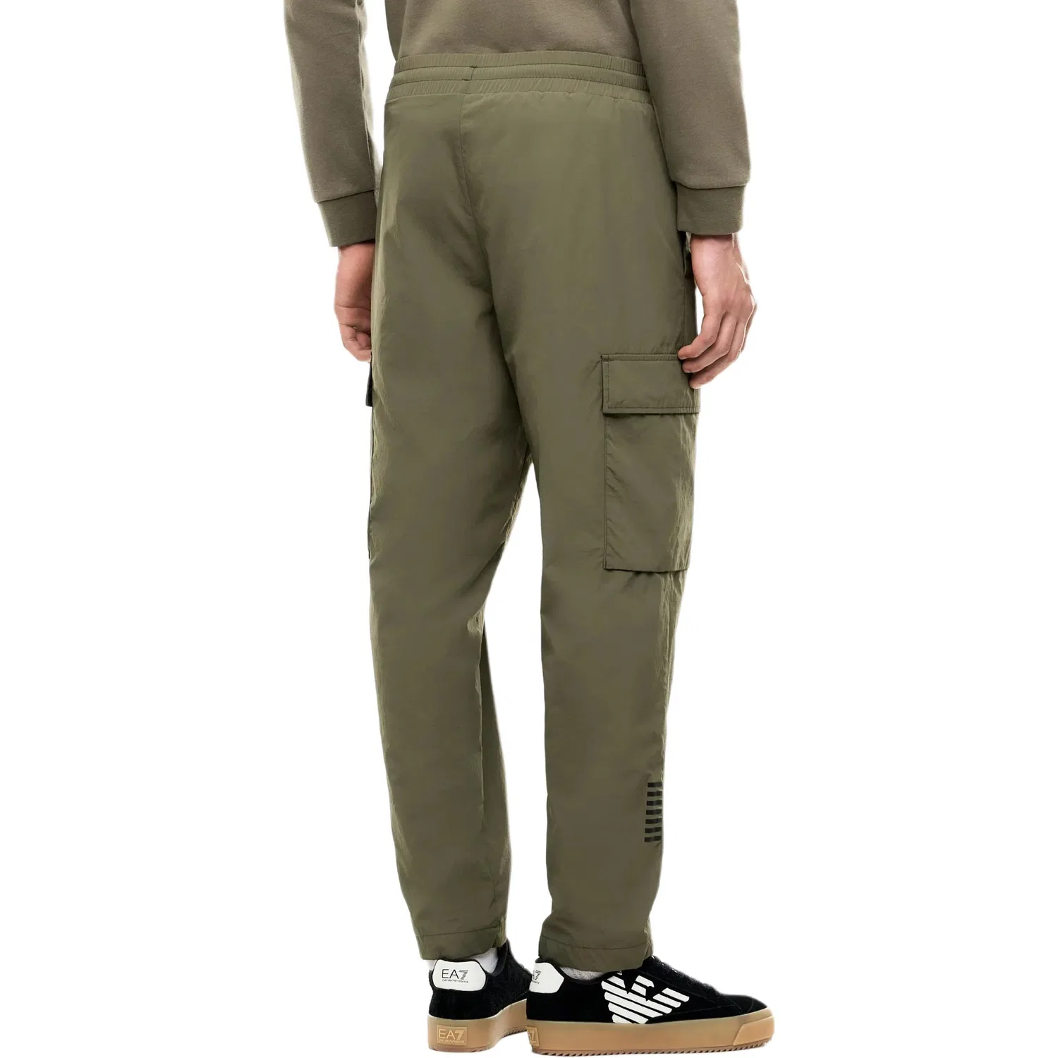 Мужские брюки-карго прямого кроя EMPORIO ARMANI, Olive Green — фото 4