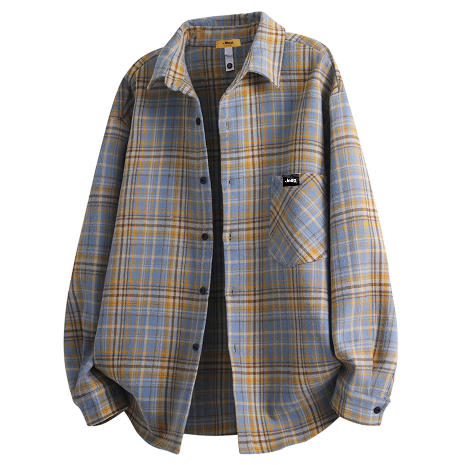 Детская рубашка с воротником и принтом в клетку Jeep Yellow Plaid