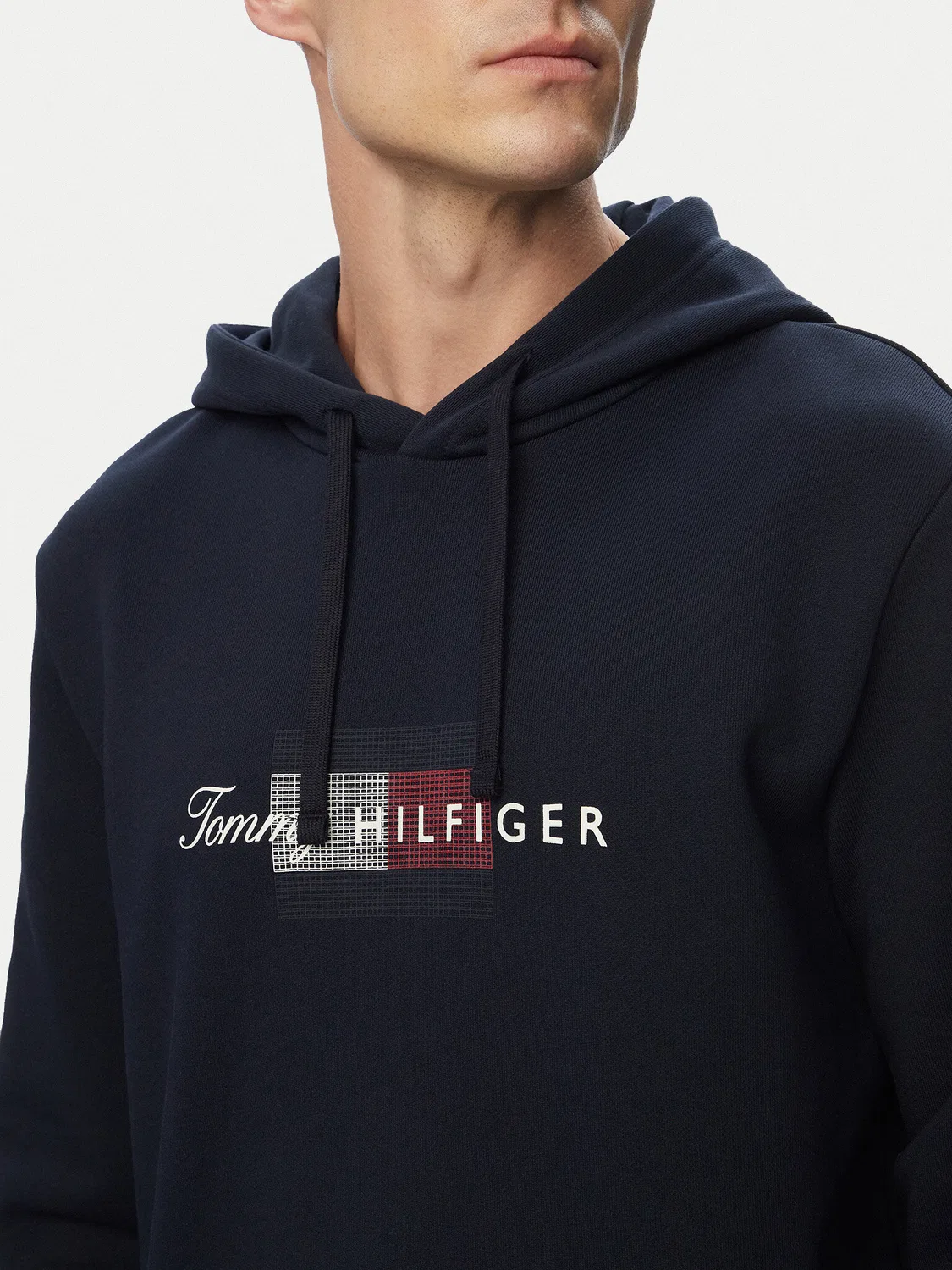 Мужская толстовка стандартного кроя Script Flag Tommy Hilfiger, темно-синий — фото 4