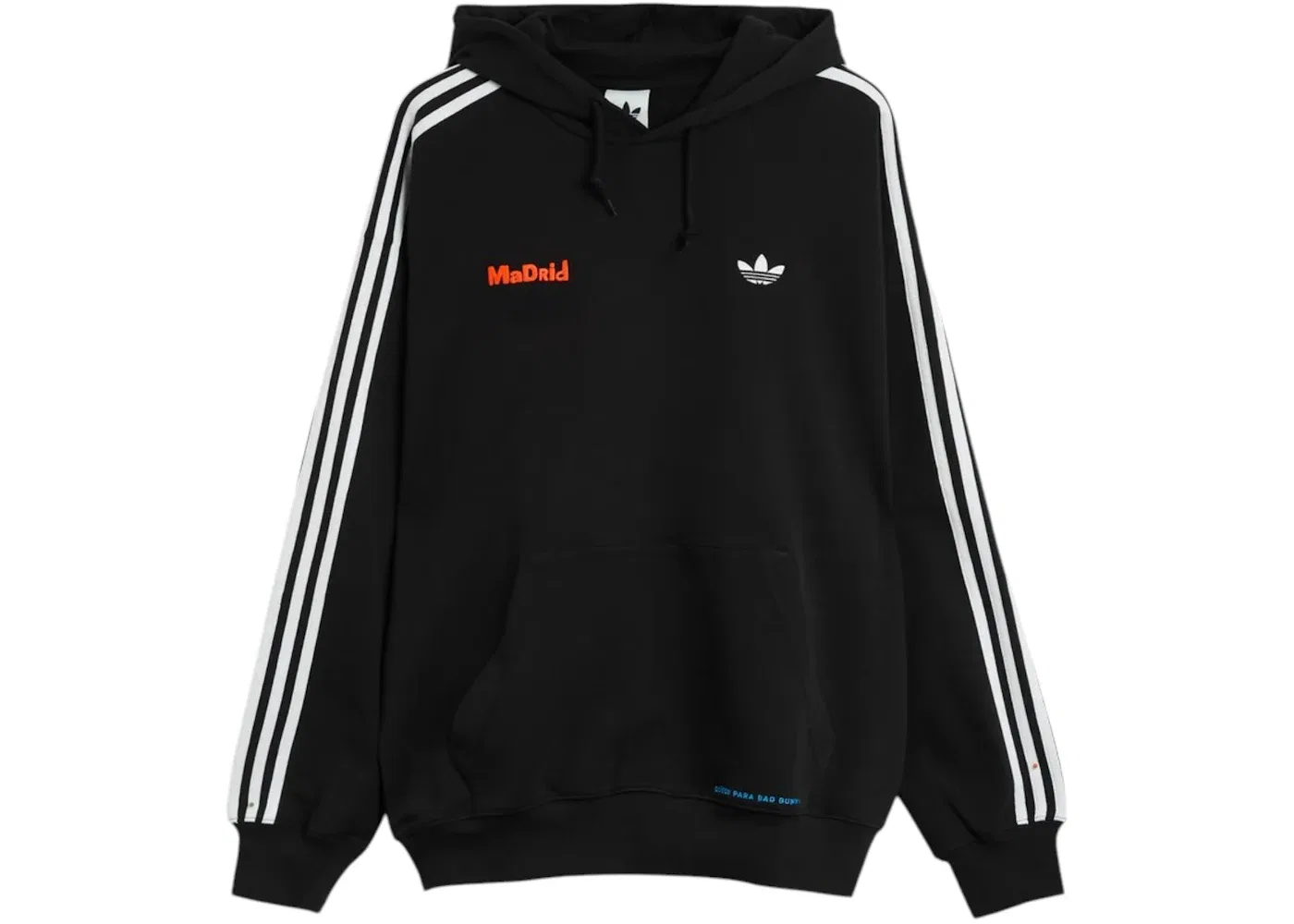 Унисекс худи с принтом Adidas x Bad Bunny DtMF Tour Madrid Hoodie, Black — фото 2