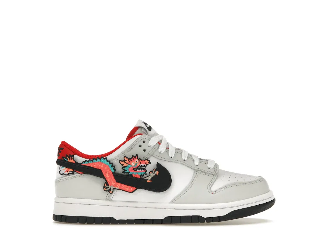 Детские кроссовки с принтом Nike Dunk Low Nike, White/White/University Red/Black