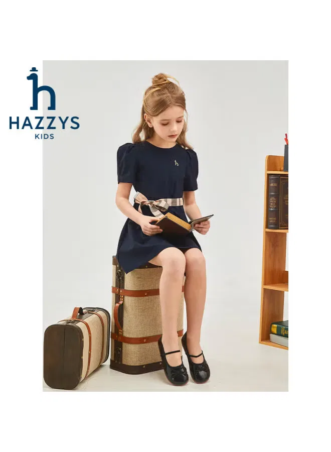 Платье с коротким рукавом Hazzys, темно-синий