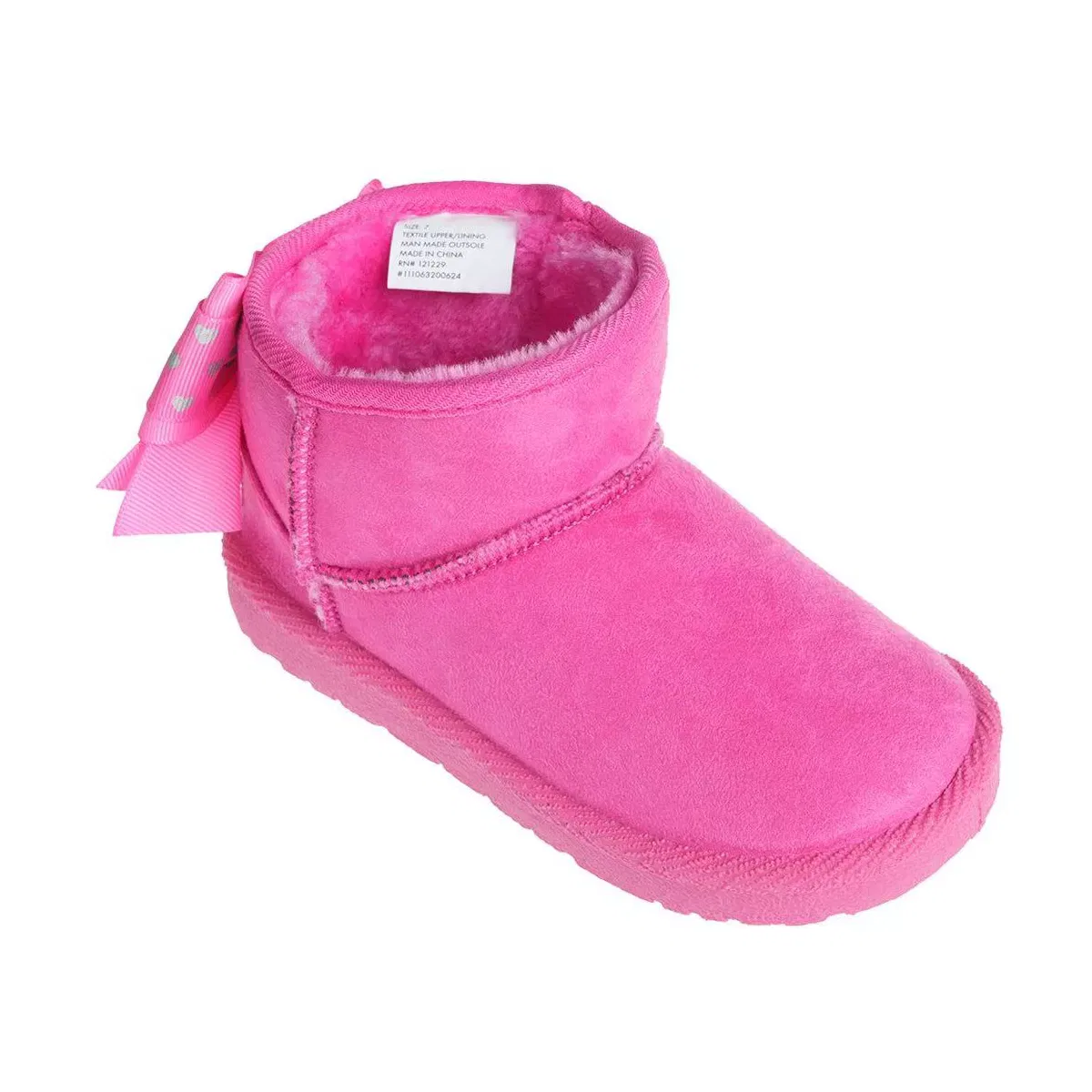 Детские ботинки для девочек зимние с бантом Bebe, Fuchsia