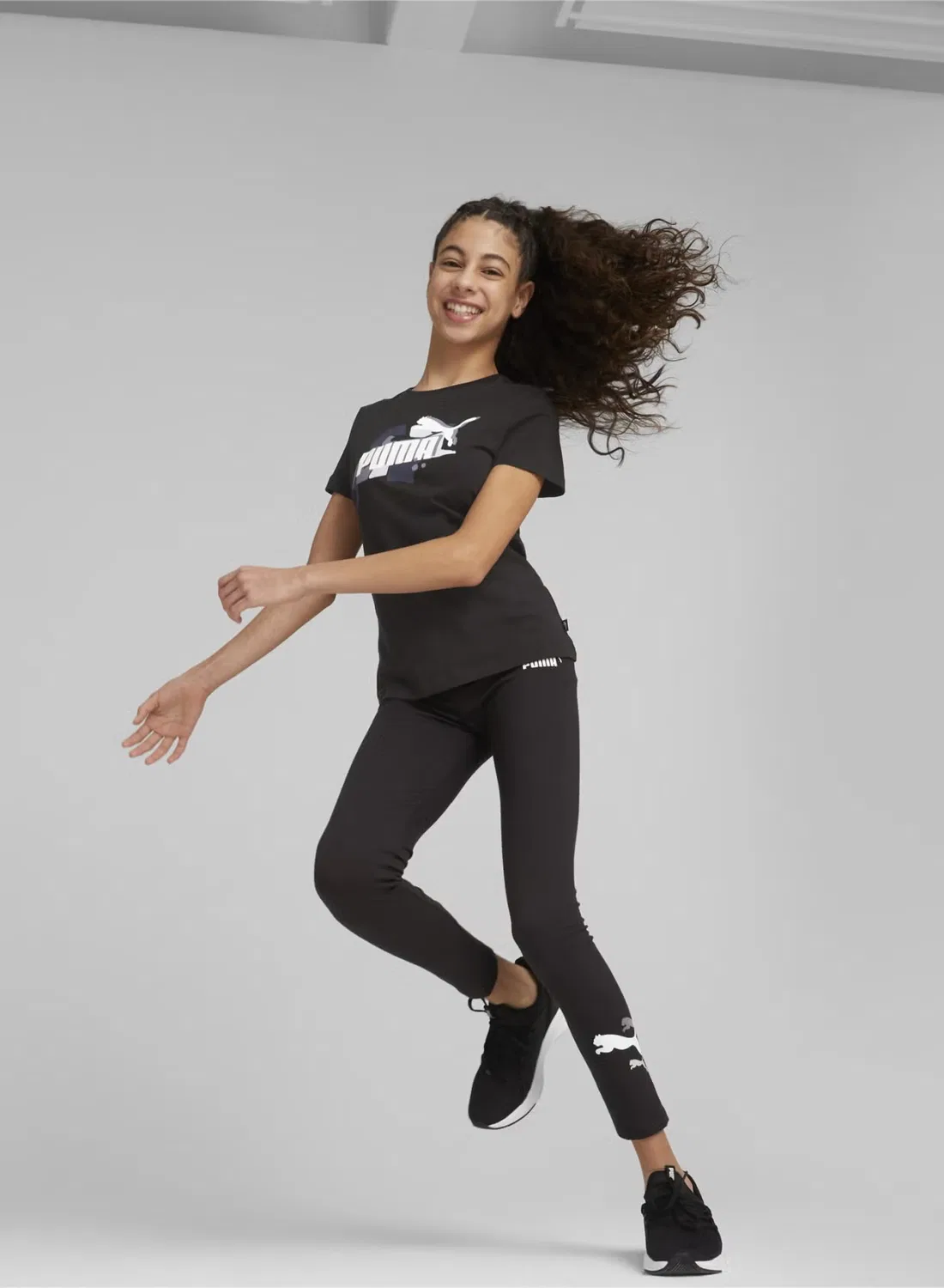 Леггинсы с логотипом Essentials Kids Girls Logo Lab Puma, черный — фото 3