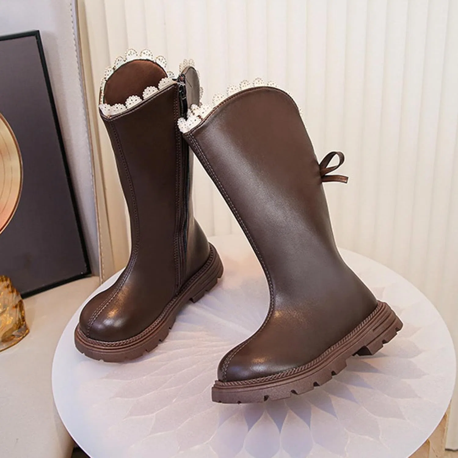 Детские сапоги для девочек с принтом Western Cowgirl, модель Princess Riding Boots, Brown — фото 2