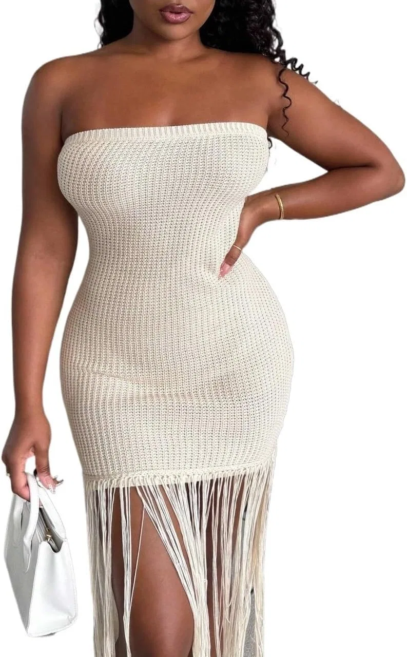 Женское мини-платье без рукавов с открытой спиной Bodycon, Apricot