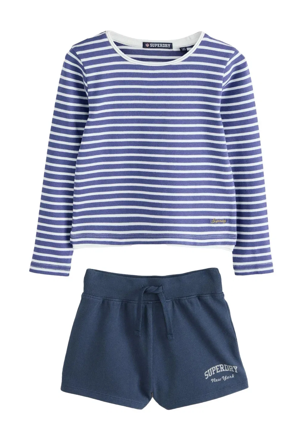 Классический крой - комплект из топа и шорт. - блузка на пуговицах Superdry & Co, Navy — фото 3